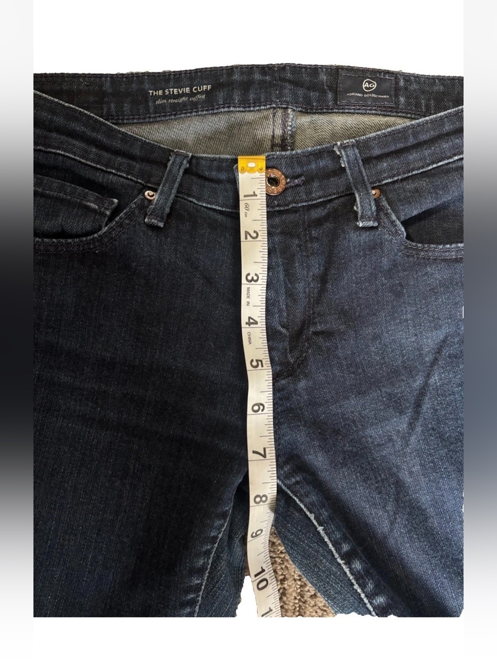 AG Denim Adriano Goldschmeid Size 26 “The Stevie Cuff” Cropped Jeans Like New - Picture 4 of 7